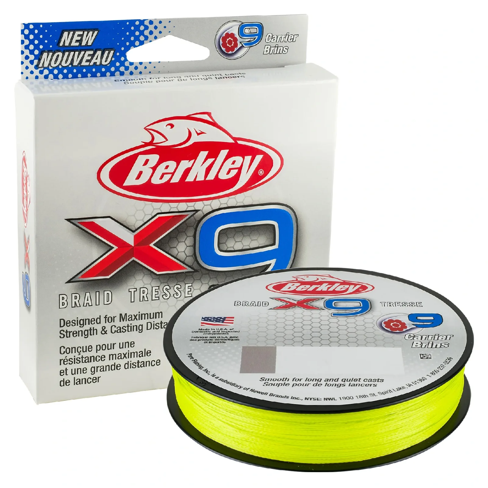 Berkley Šňůra x9 Braid Žlutá 1m Nosnost: 9.00kg, Průměr: 0,10mm