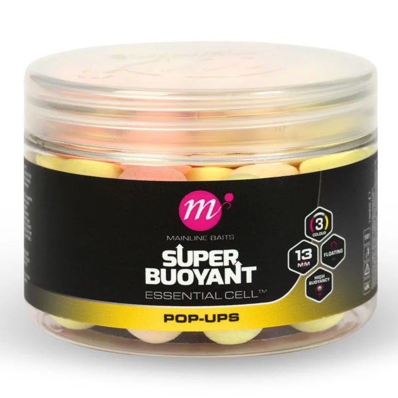 Mainline plovoucí boilie super buoyant pop up pink yellow white 13 mm - essential cell