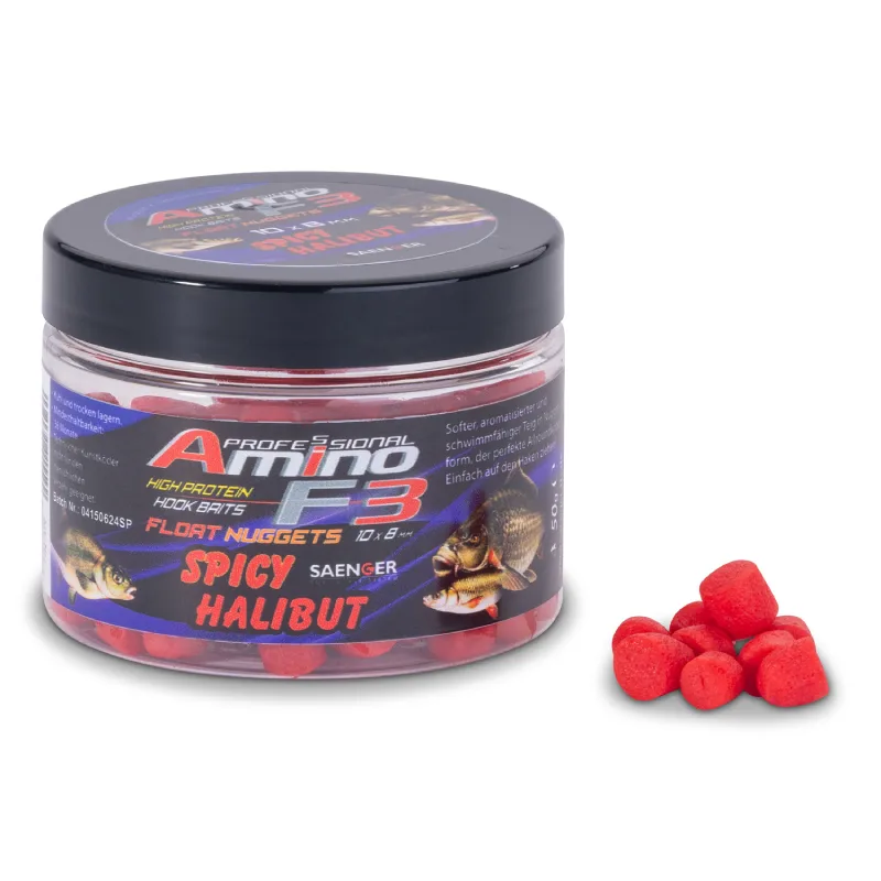 Saenger plovoucí nugetky amino f-3 mini 8x6 mm 50 g - halibut chilli