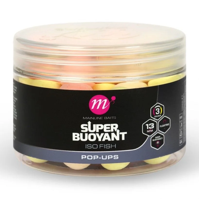 Mainline plovoucí boilie super buoyant pop up pink yellow white 13 mm - iso fish
