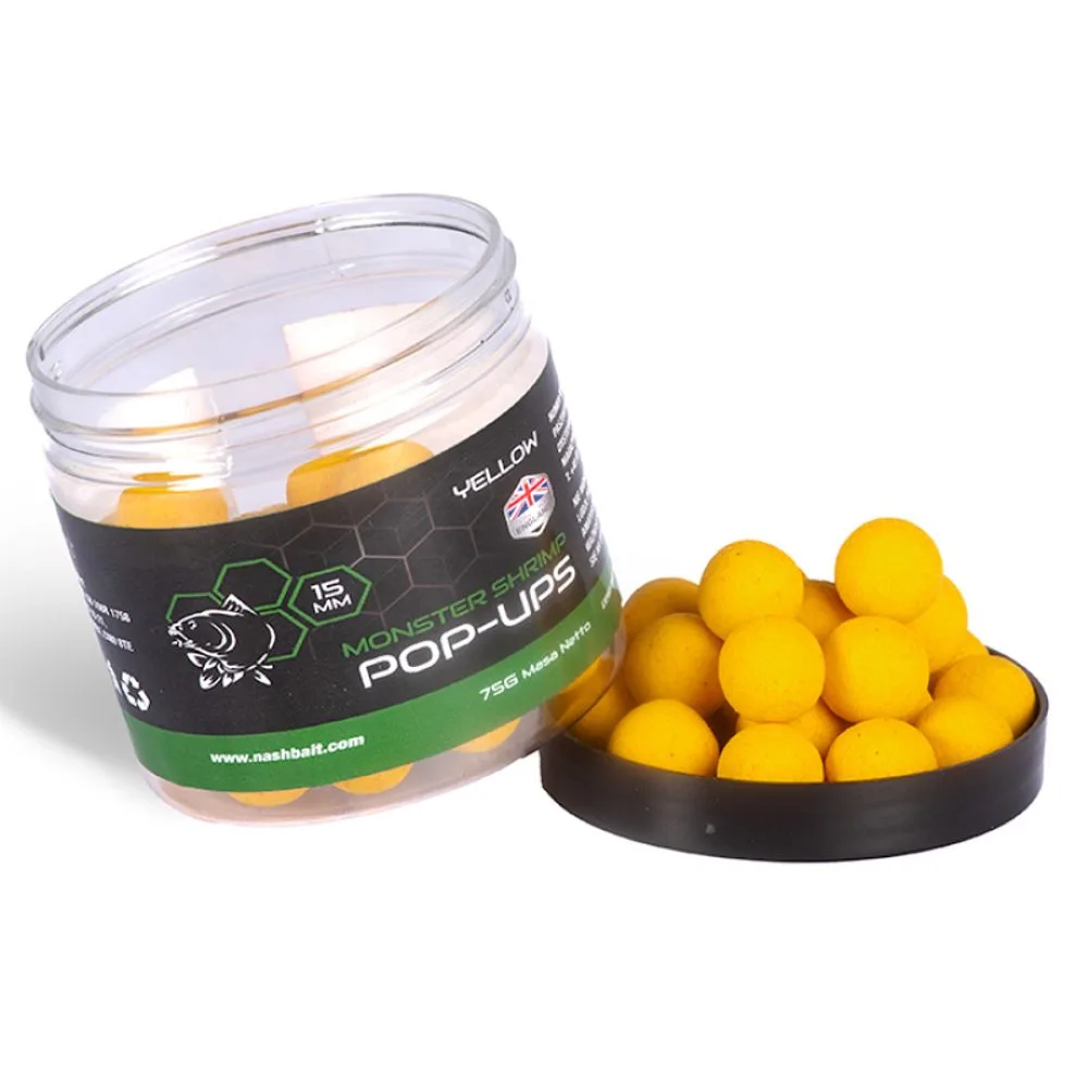 Nash Plovoucí Boilie Monster Shrimp Pop Ups 75g - 12mm Yellow