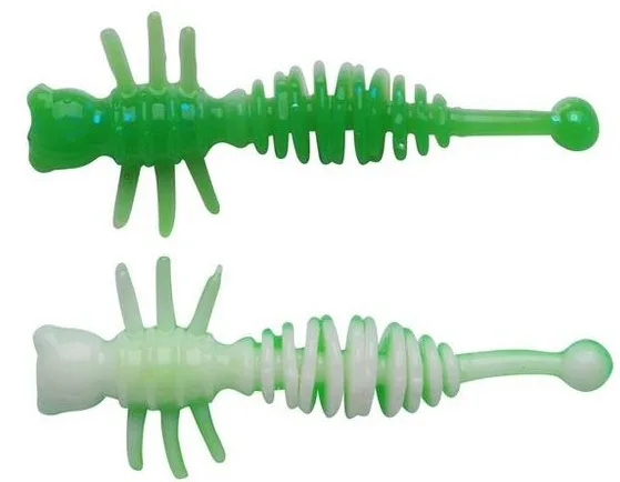 Berkley gumová nástraha powerbait power larvae spring green white - 5,5 cm 10 ks