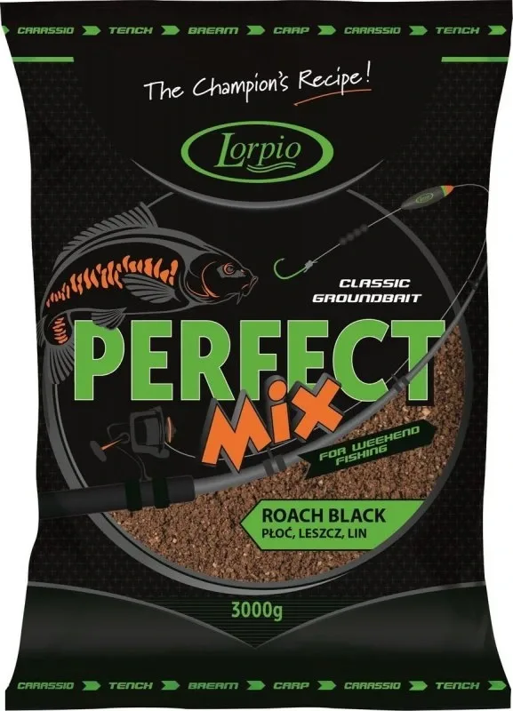 Lorpio Krmítková Směs Perfect mix 3kg Příchuť: Roach Black