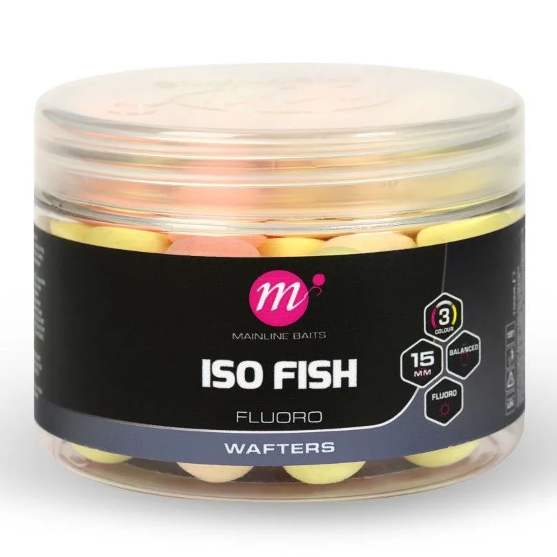 Mainline balanced boilie fluoro wafters pink yellow white 15 mm - iso fish