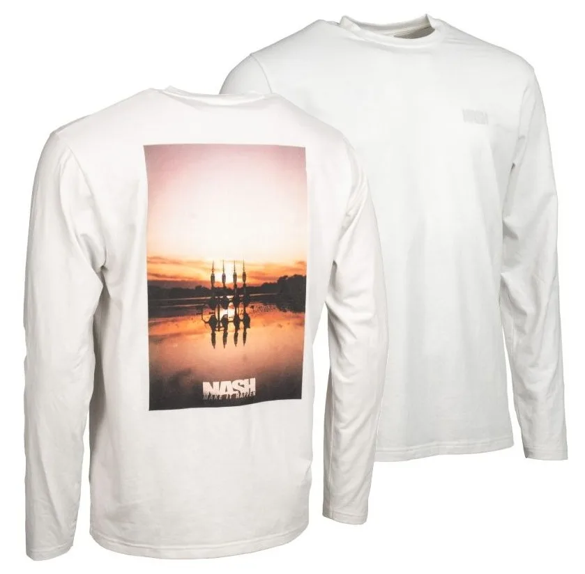 Nash tričko make it happen sunset long sleeve t-shirt ecru - xl