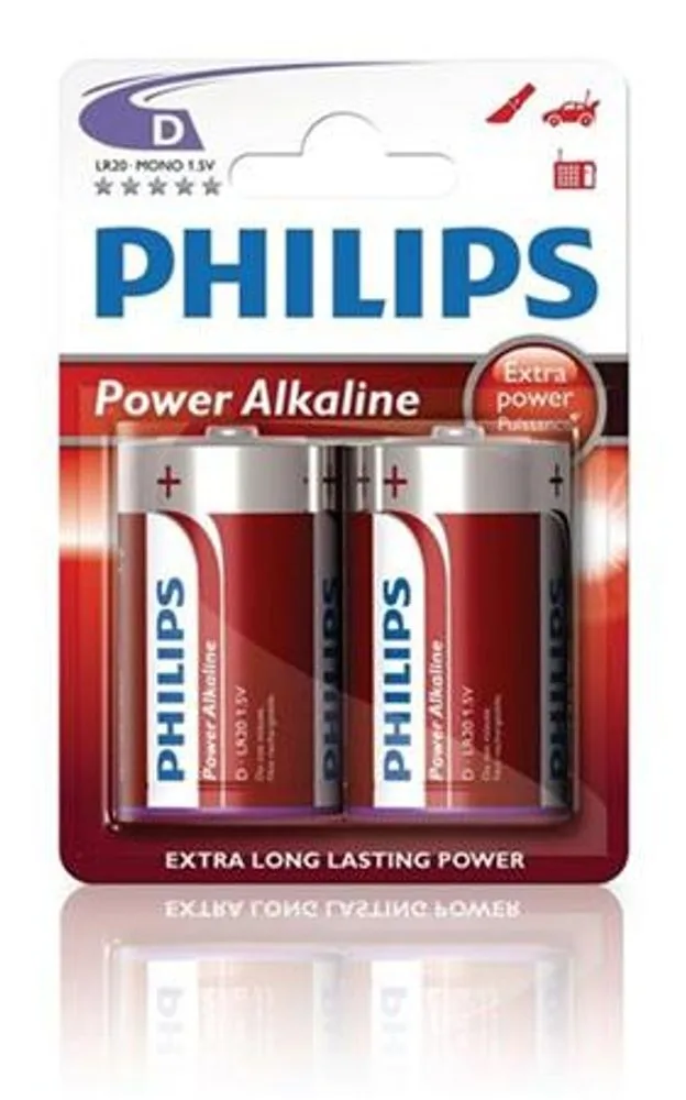 Philips Baterie PowerLife D LR20 P2B10 2ks (buřty)