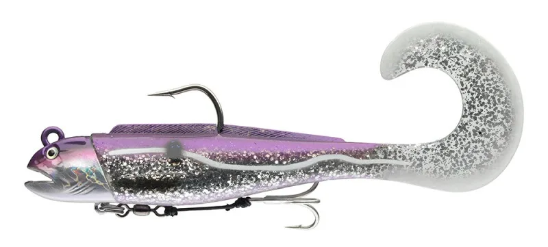 Daiwa gumová nástraha grandwave d-wolf curly purple haddock 21 cm 65 g