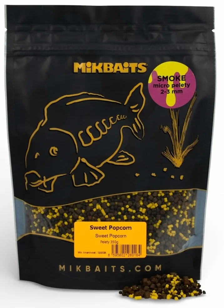 Mikbaits smoke micro pelety 2-3 mm 350 g - sweet popcorn
