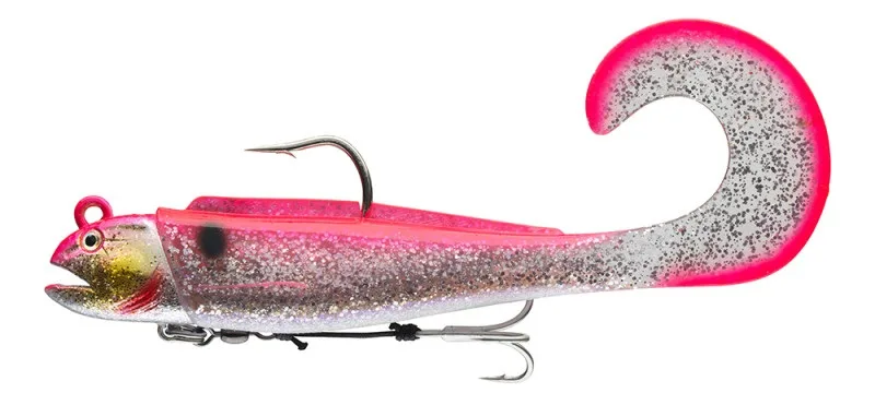 Daiwa gumová nástraha grandwave d-wolf curly pink wolf 21 cm 65 g