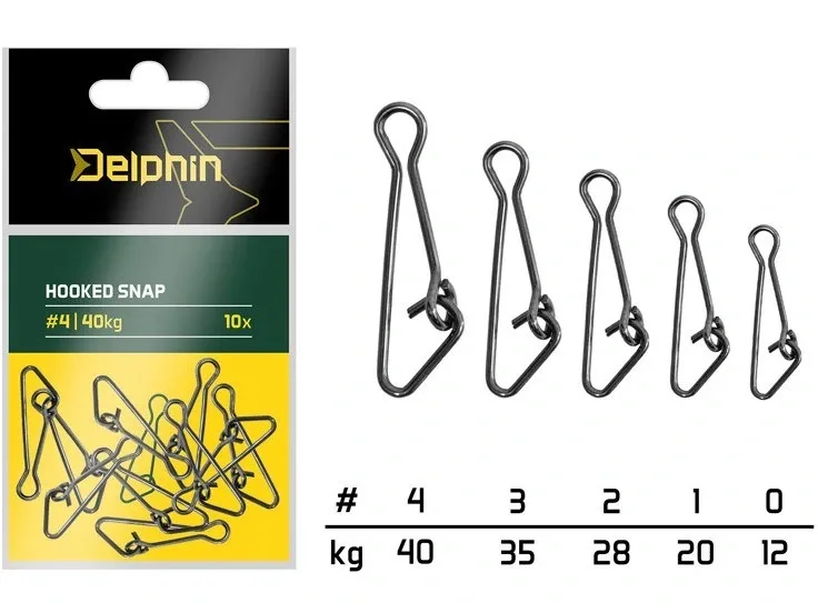 Delphin Karabinka Hooked Snap 10 ks Nosnost: 35kg, Velikost: #3