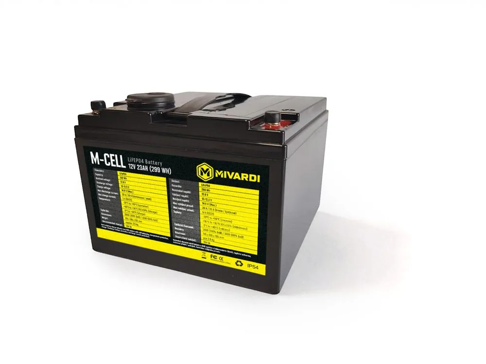 Mivardi Baterie M-CELL LiFePO4 12V 23Ah + 5A nabíječka