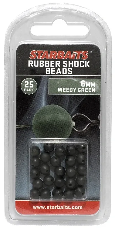 Starbaits Gumová Kukička Rubber Shock Beads 6mm 25ks Varianta: zelená