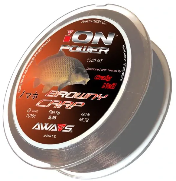 AWAS Vlasec Ion Power Browny Carp 1200m Nosnost: 21,10kg, Průměr: 0,35mm
