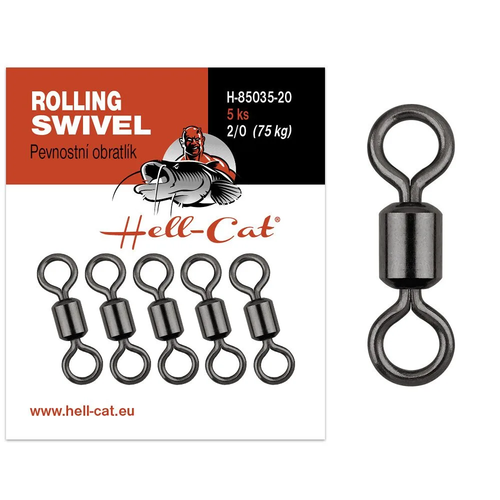 Hell-cat obratlík pevnostní power rolling swivel 5 ks - velikost 2/0 nosnost 75 kg