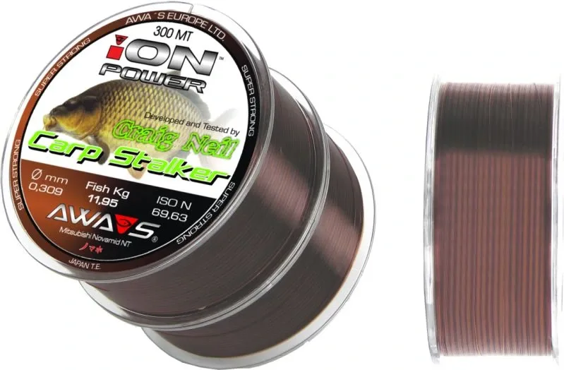 AWAS Vlasec Ion Power Carp Stalker 2x300m Nosnost: 11,95kg, Průměr: 0,309mm