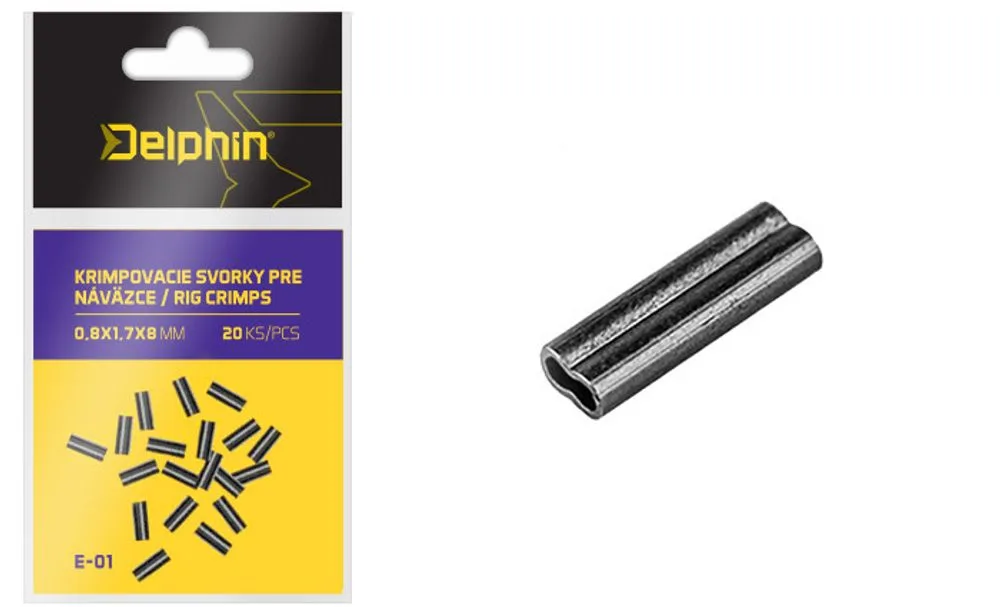 Delphin Krimpovací svorky pro návazce 20ks - 1.0x2.2x8mm