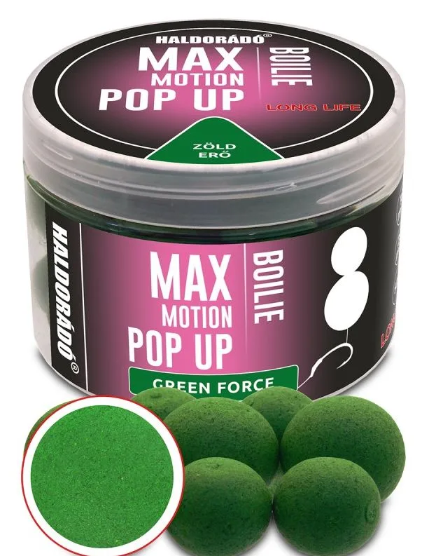 Haldorádó plovoucí boilies pop-up max motion 50 g 16+20 mm - green force