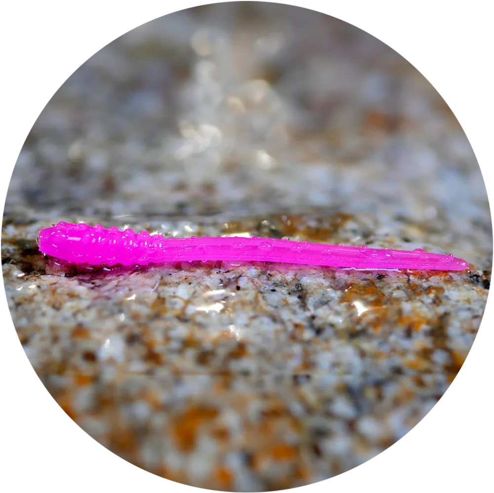 Redbass gumová nástraha micro tail signal pink uv color - s 48 mm