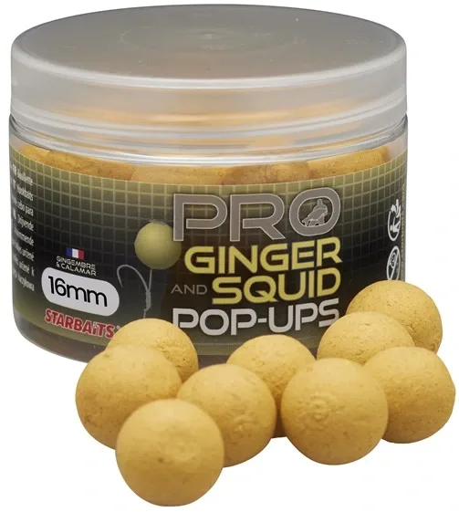 Starbaits Plovoucí Boilies POP UP Pro Ginger Squid Hmotnost: 50g, Průměr: 12mm