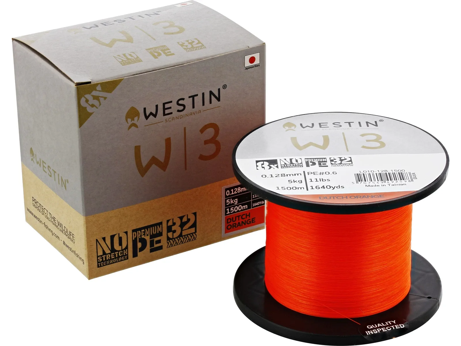 Westin Pletená Šňůra W3 8-Braid Dutch Orange 1m Nosnost: 23,2kg, Průměr: 0,33mm