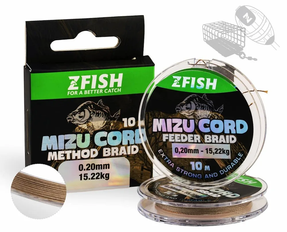 Zfish šňůrka mizucord method feeder braid 10 m - 0,16 mm 12,39 kg