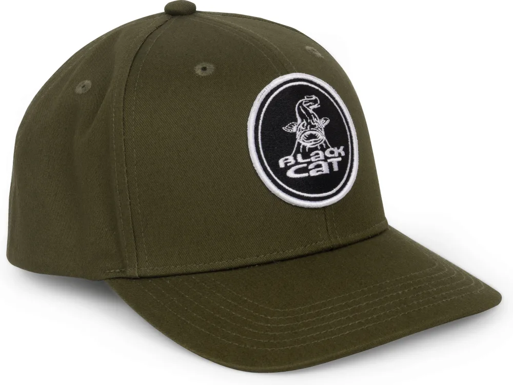 Black cat kšiltovka green flat peak cap
