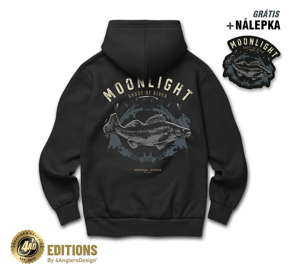 4anglersdesign mikina moonlight ghost of river - s