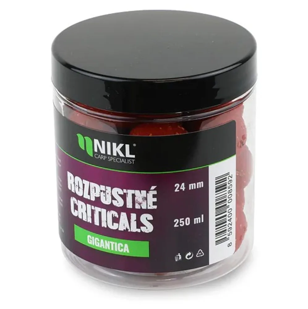 Nikl Rozpustné Criticals boilie Gigantica 250ml - 24mm – Karel Nikl