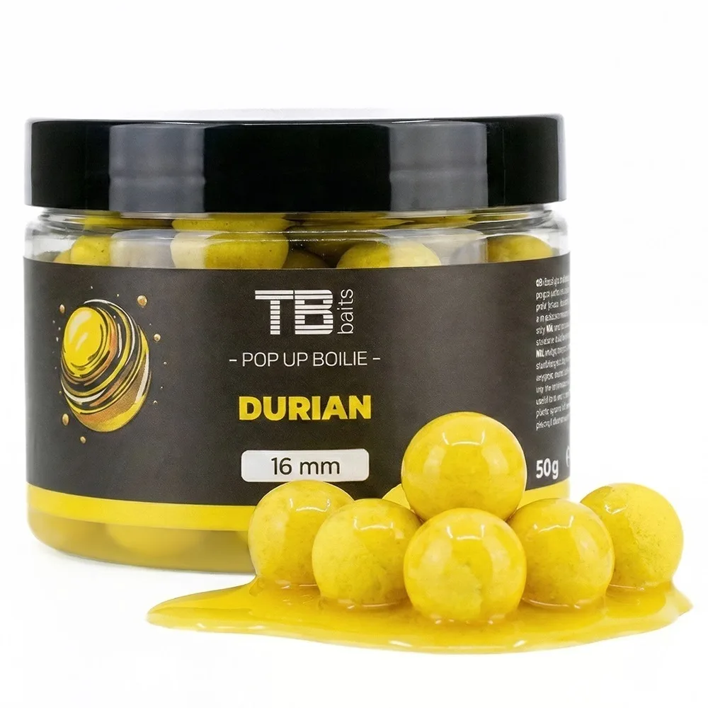 Tb baits plovoucí boilie pop-up durian + nhdc 50 g - 12 mm