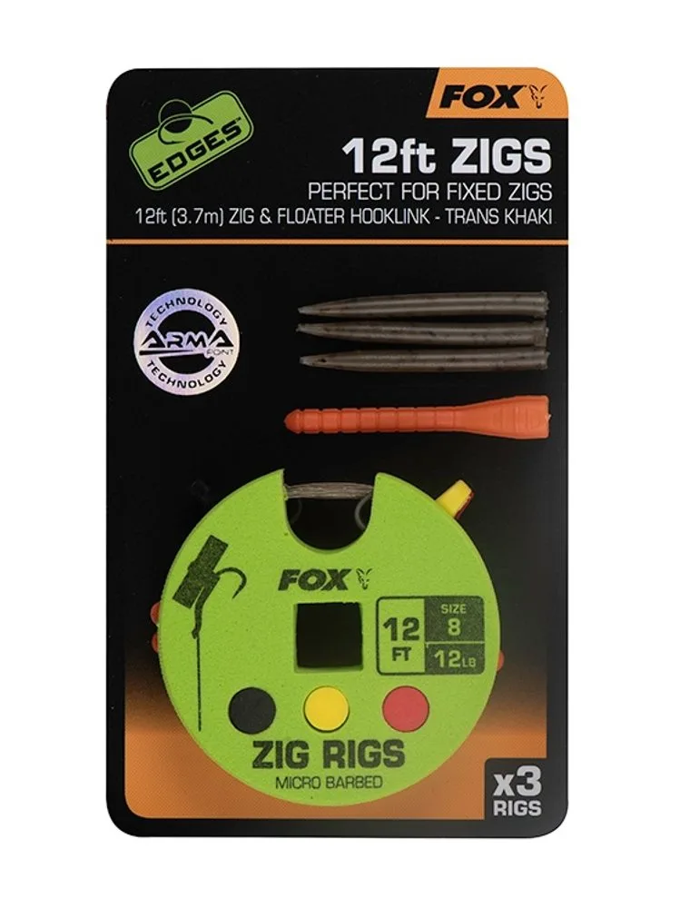 Fox Návazec Edges Zig Rig vel.8 - 12lb 12ft - 3,7m