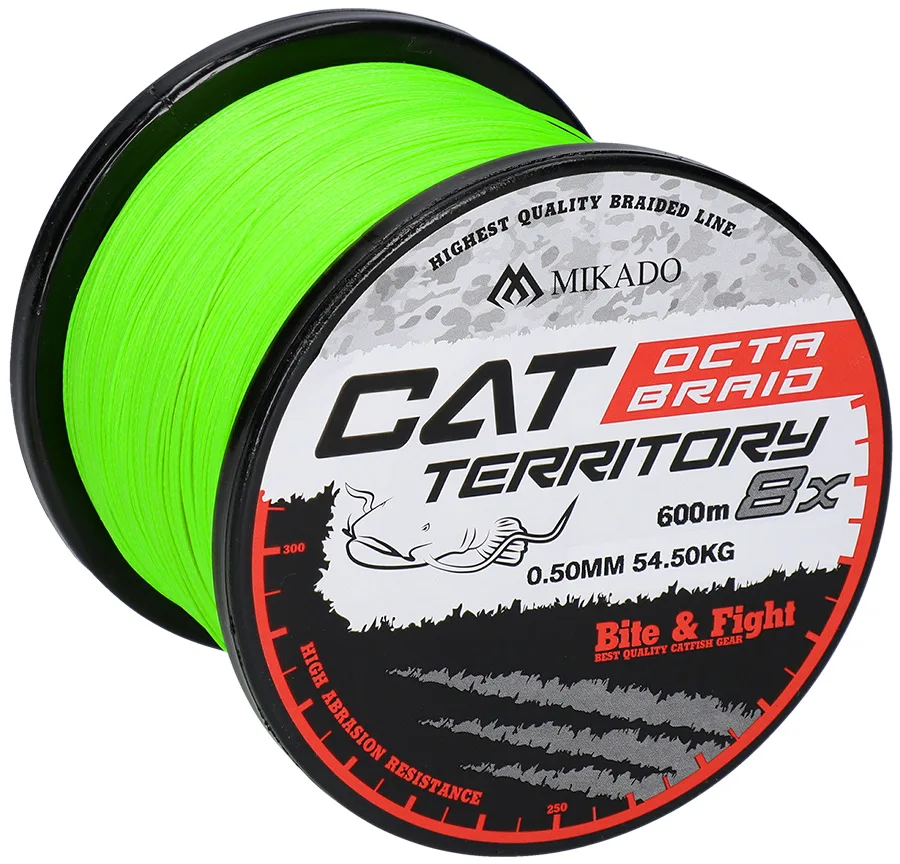 Mikado splétaná šňůra cat territory octa braid fluo 600 m - 0,40 mm 39,8 kg