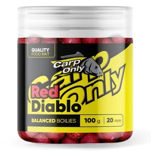Carp only vyvážené boilies balanced red diablo 100 g - 20 mm