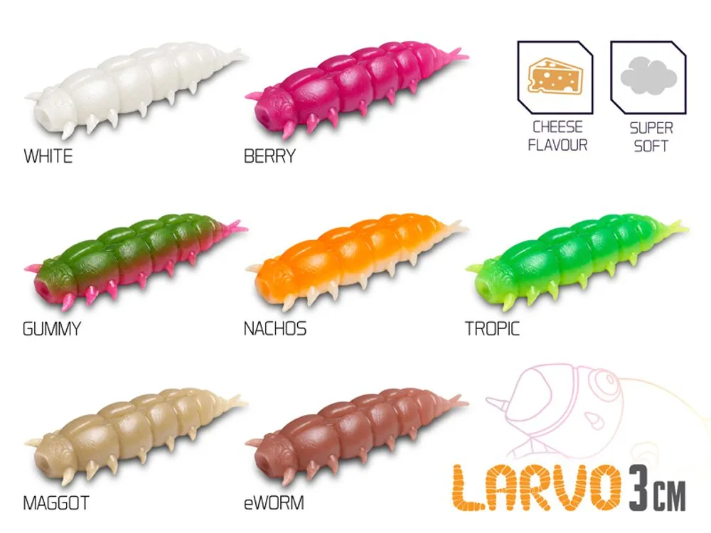 Delphin Umělá nástraha Larvo Cheese 15ks - 3cm / MAGGOT