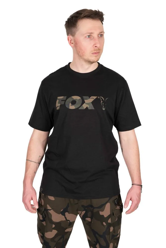 Fox Tričko Black / Camo Logo T-Shirt - XXXL