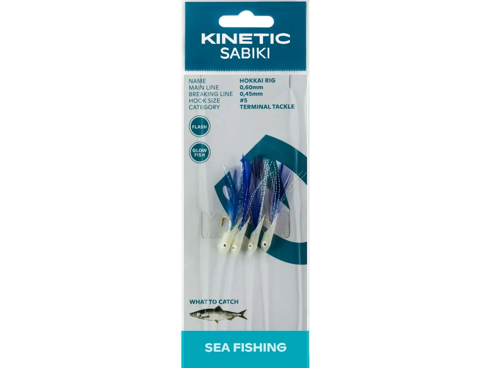 Kinetic Návazec Sabiki Hokkai 4ks Barva: Blue Flash, Velikost háčku: #5