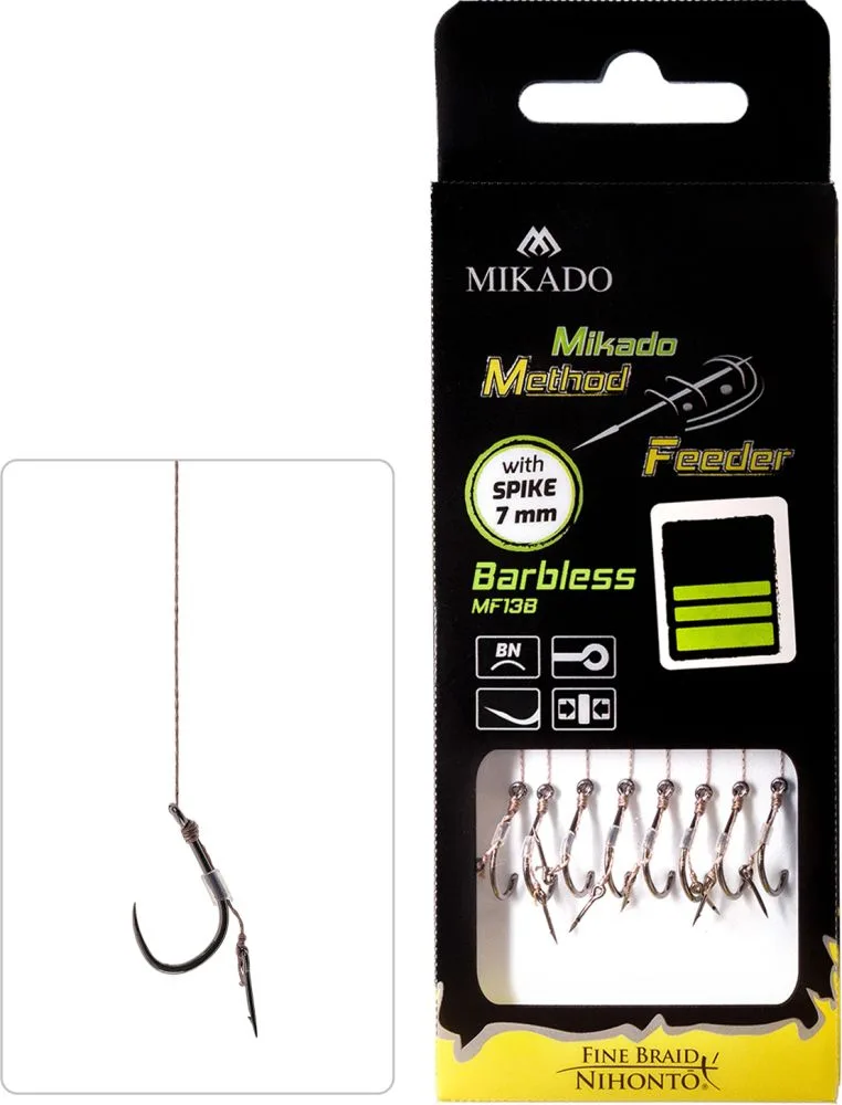 Mikado návazec feederový mf s jehlou barbless 8 ks 10 cm - 0,12 mm vel. 8 db