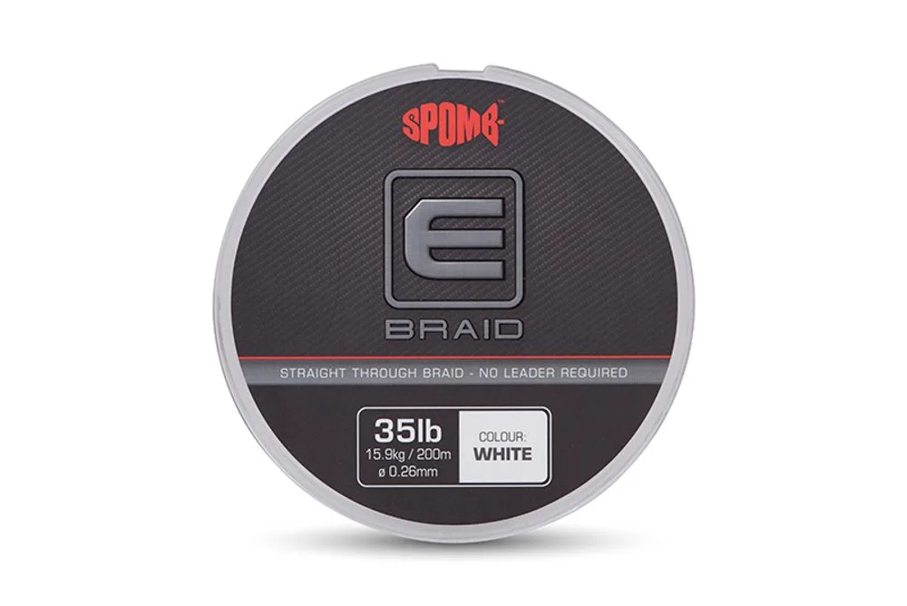 Spomb Spodová pletená šňůra E Braid 0,26mm 35lb 200m White
