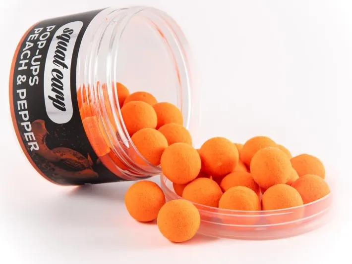 Squat carp plovoucí boilies pop-up peach & pepper 60 g - 16 mm