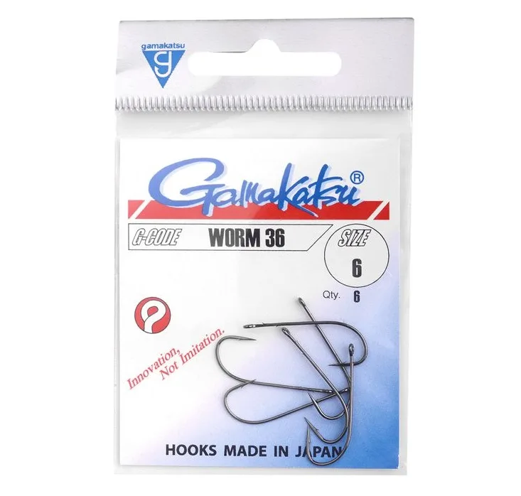 Gamakatsu háčky hook worm 36 /0 (spr) (black) - velikost 1/0
