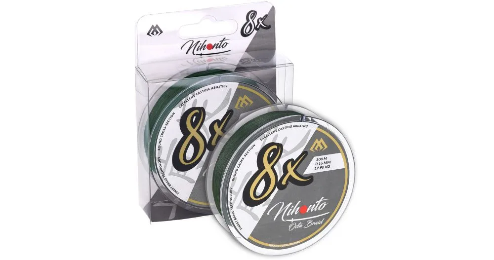 Mikado pletená šňůra nihonto octa braid zelená 300 m - 0,23 mm 20,8 kg