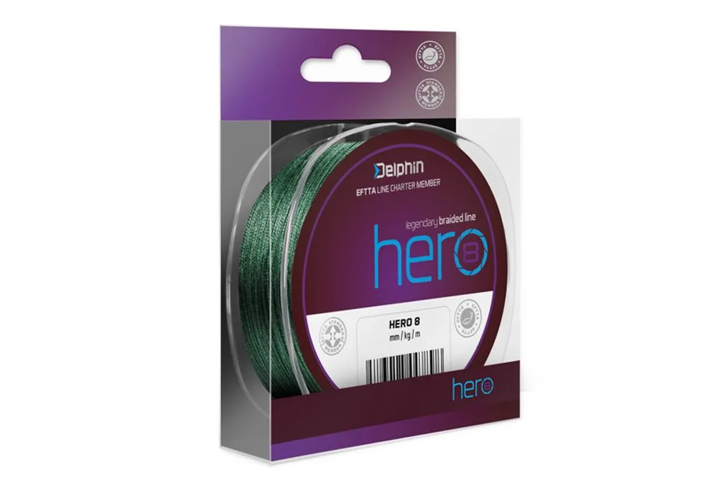 Delphin Šňůra Hero 8 zelená - 0,22mm 17,70kg 300m