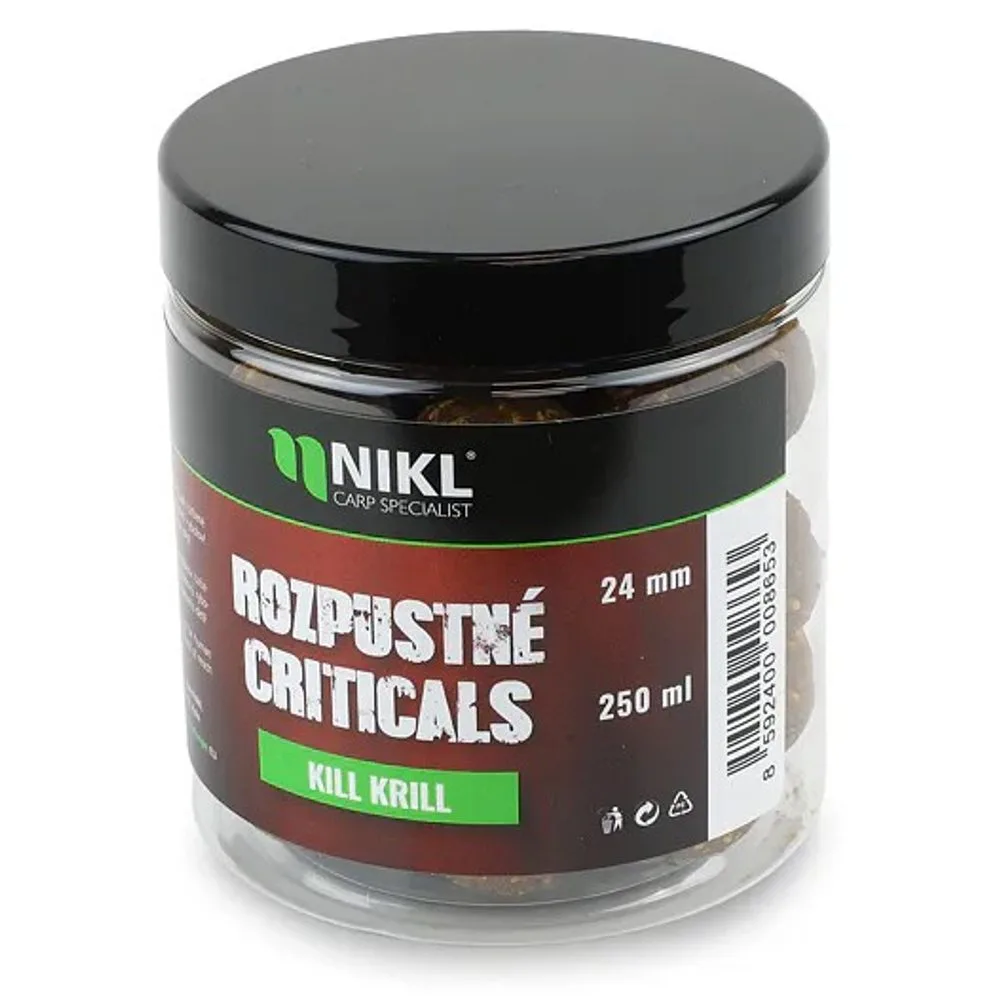 Nikl Rozpustné Criticals boilie Kill Krill 250ml - 18mm – Karel Nikl