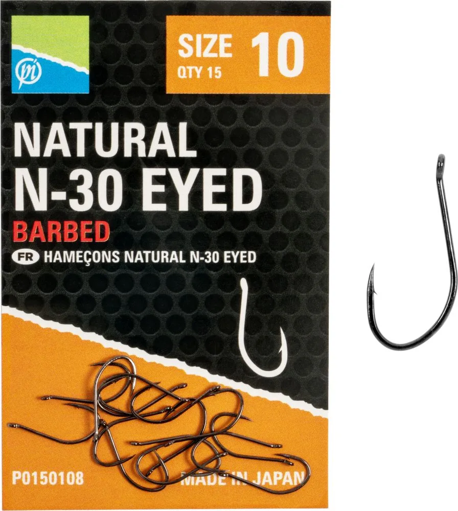 Preston inovations háčky natural n-30 eyed - vel. 10 – PRESTON INNOVATIONS
