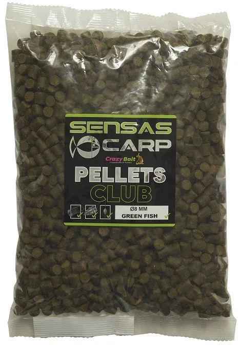 Sensas pelety club green fish 800 g - 4 mm