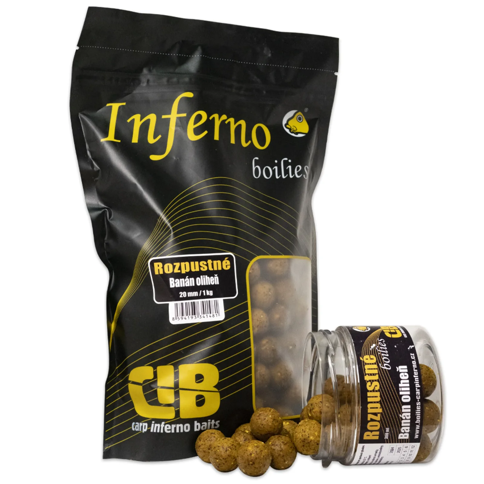 Carp Inferno Rozpustné Boilies Nutra Line Banán/Oliheň Hmotnost: 1kg, Průměr: 20mm