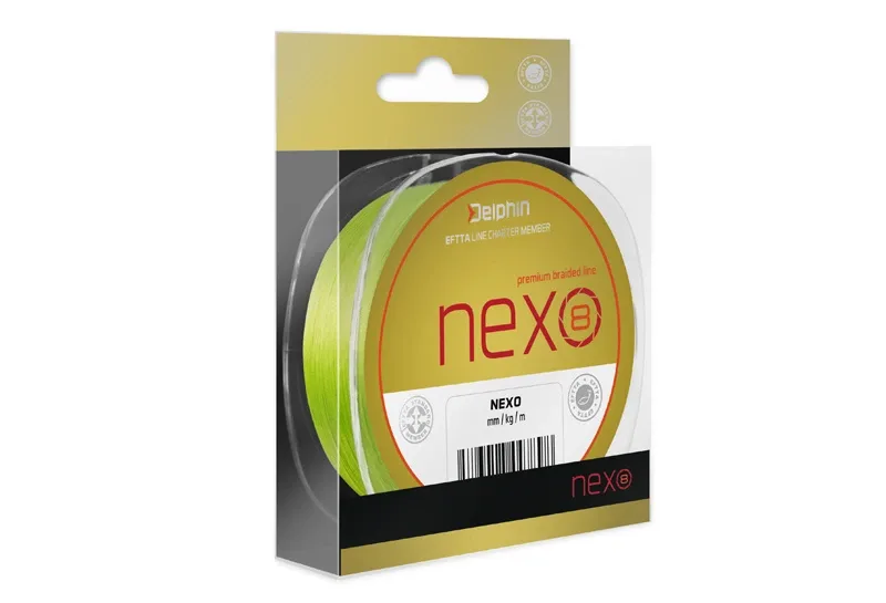 Delphin Splétaná Šňůrka Nexo 8 Fluo Zelená Délka: 1300m, Nosnost: 18,9lb, Průměr: 0,14mm
