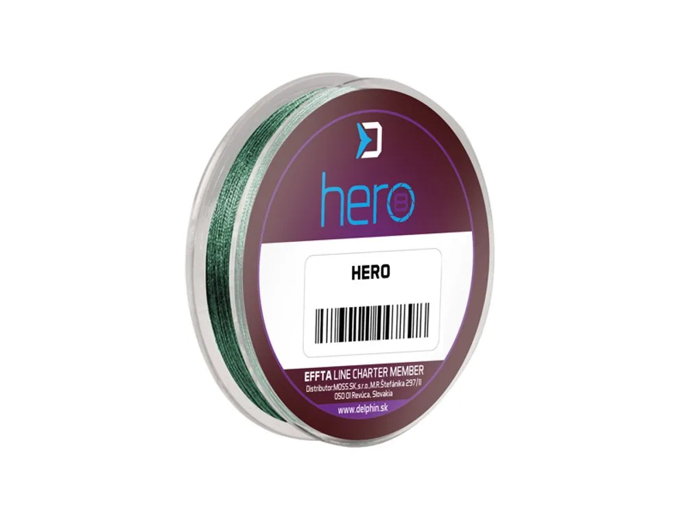 Delphin Šňůra Hero 8 zelená - 0,22mm 17,70kg 15m