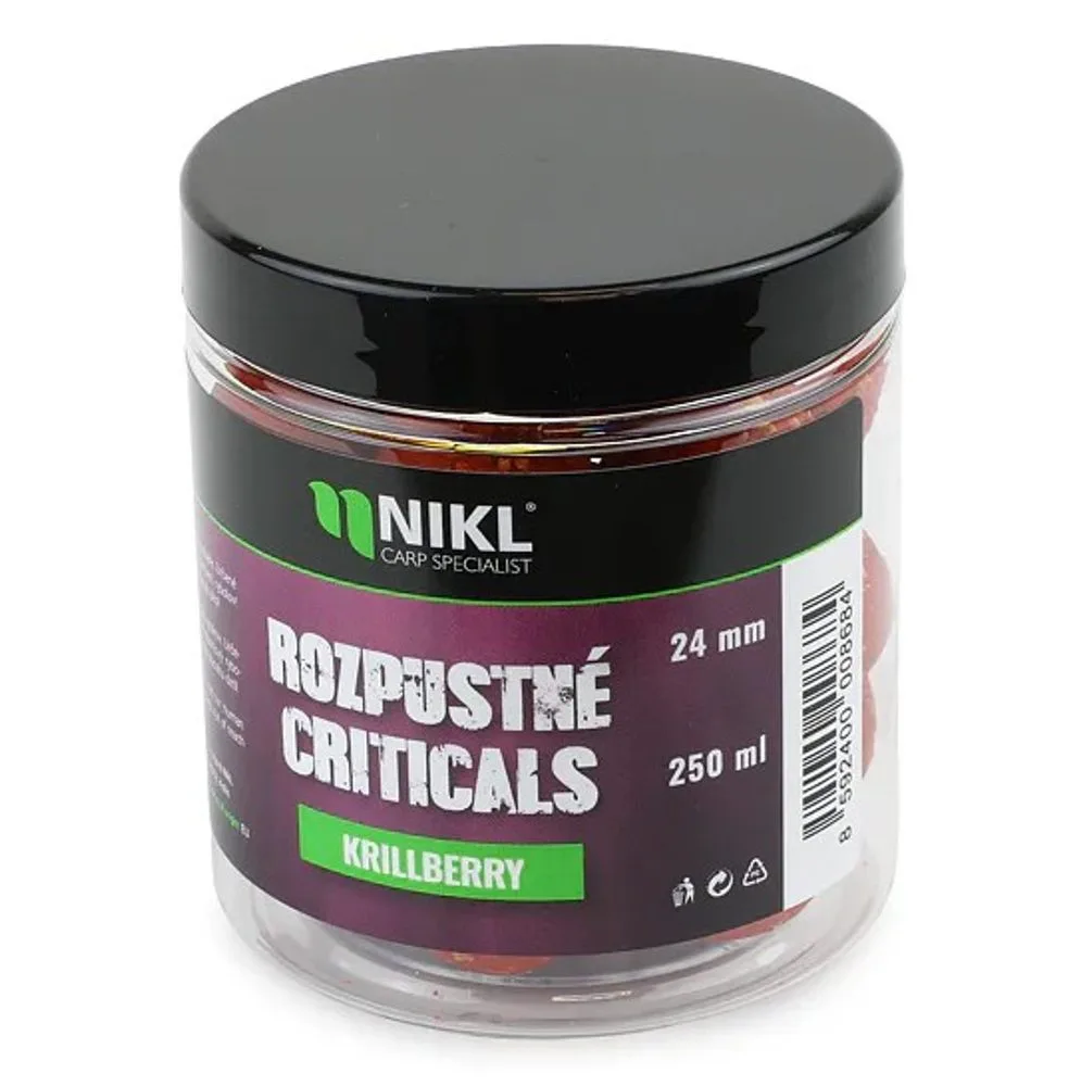 Nikl Rozpustné Criticals boilie Krill Berry 250ml - 14mm – Karel Nikl
