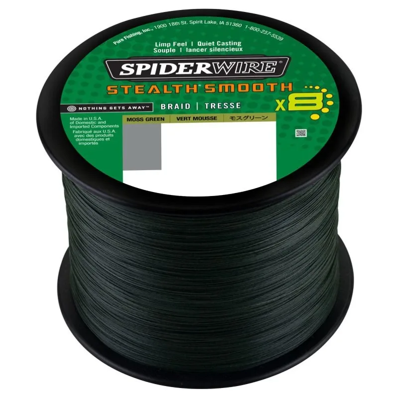 SpiderWire Pletená Šňůra Stealth Smooth8 Moss Green 1m Nosnost: 46,3kg, Průměr: 0,39mm