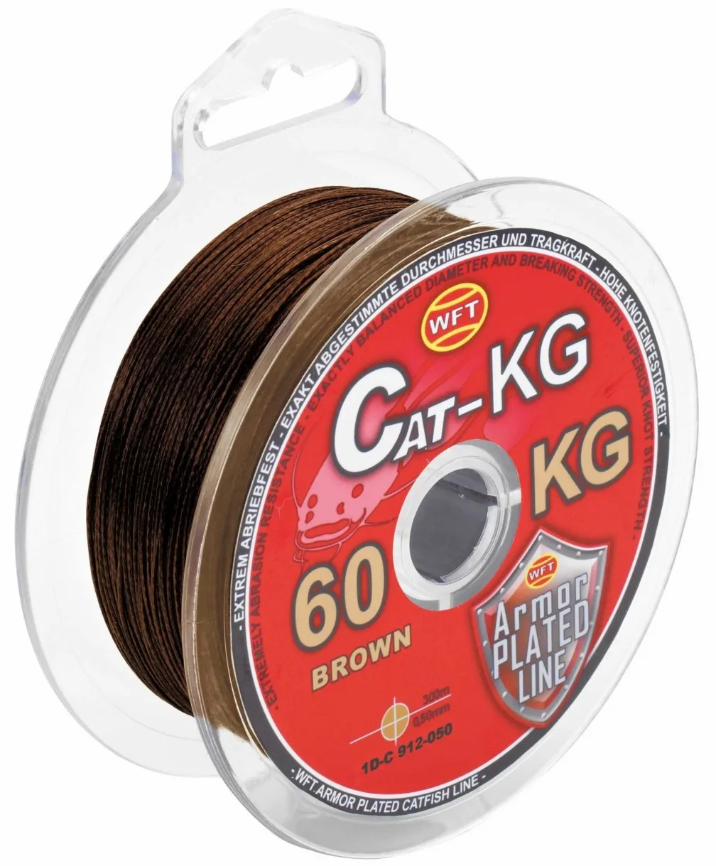 Wft splétaná šňůra cat-kg brown 300 m - 0,60 mm 80 kg